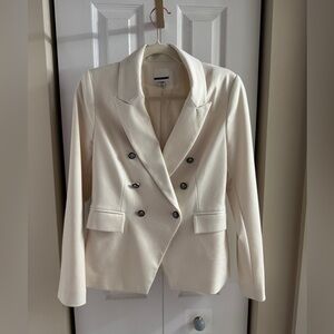 Jules & Leopold Cream Double-Breasted Blazer